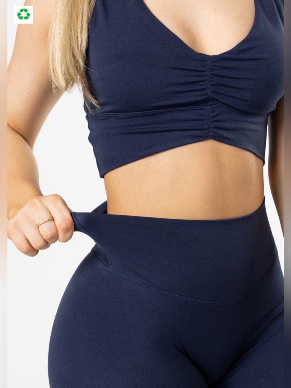PARAGON Reluna Ruched Sports Bra & Sculptseam Legging Set - S - Ink